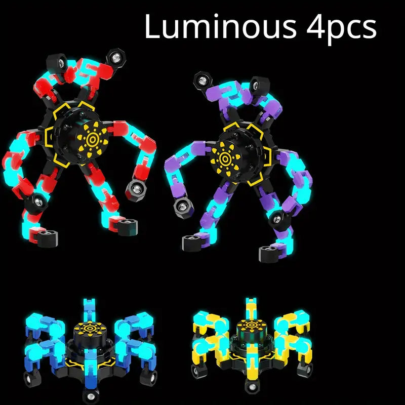 Aerba Children's Toys 4pcs Transformable Spinners for Kids Adults Boys Girls Fingertip Gyros for Kids Easter Basket Stuffers Christmas Gifts