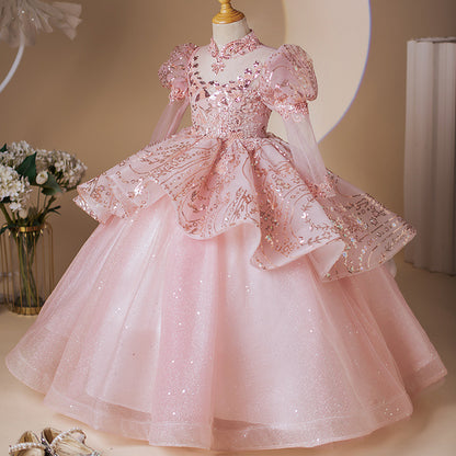 AERBA DRESS Wedding Flower Girl Dress Ball Gown Baby Sequins Prom Birthday Party Gowns Formal Princess Dress