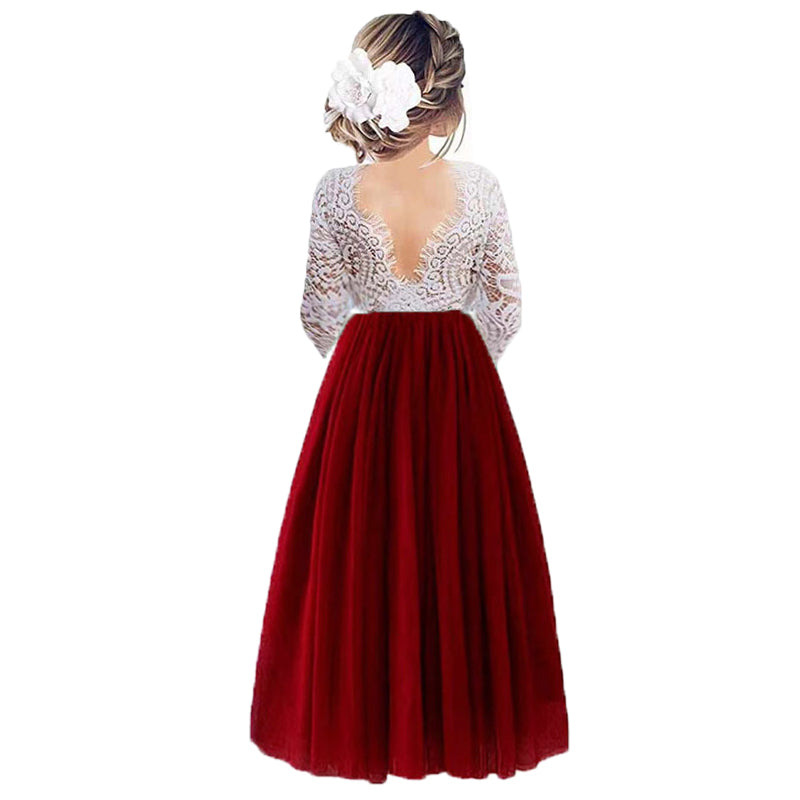 AERBA DRESS Wedding Flower Girl Dress Princess Party Lace Baby Kids Wedding Birthday Dresses