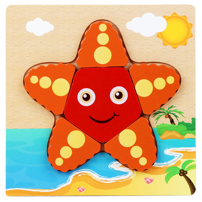 AERBA HOT SALE Children's Toys Wooden 3D Toys Puzzle Cartoon Animals Early Learning Cognition Intelligence Puzzle Game Colorful Montessori Toys Christmas Gifts