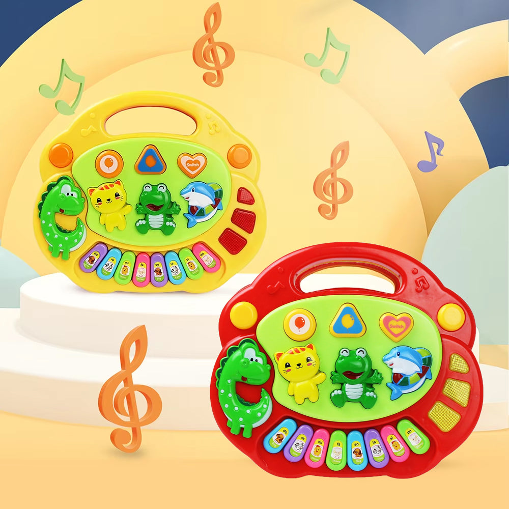 Aerba Children's Toys Kids Cartoon Piano Keyboard Game with Flashing Light Music Animal Sounds Baby Instrument Music Toys Educational Toys Kids Gifts