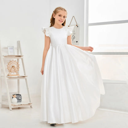 AERBA DRESS Wedding Flower Girl Dress First Communion Gowns Elegant Kids Birthday Gift Princess Ball Gowns Party Dresses