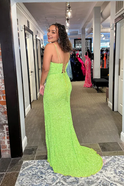 AerbaDress Fashion V Neck Evening Dress Sequins Mermaid Sexy Long Prom Dresses