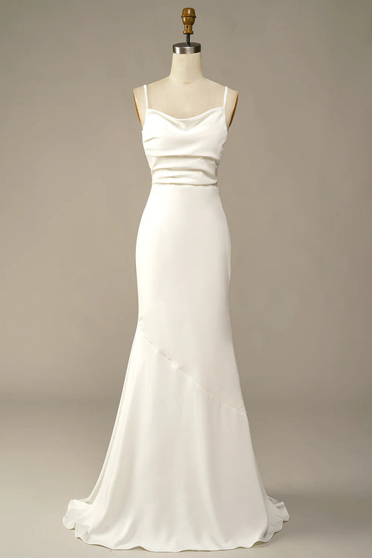 AerbaDress White Mermaid Long Wedding Dress