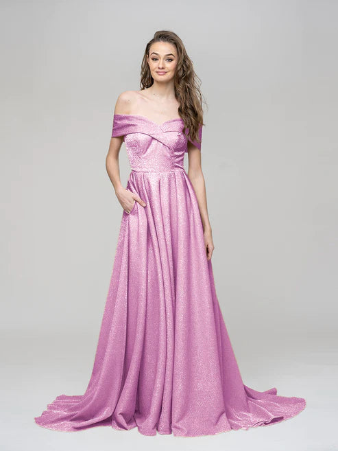 AerbaDress Off The Shoulder Sweetheart A Line Long Prom Dresses