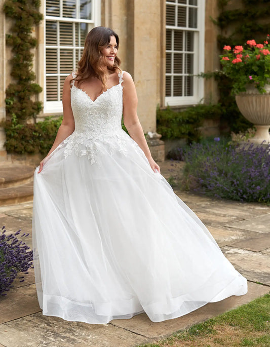 AerbaDress a 'champagne' a-line with sweetheart neckline