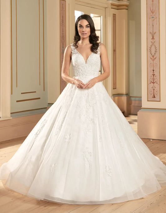 AerbaDress luxury lace a-line with straps and draped beading
