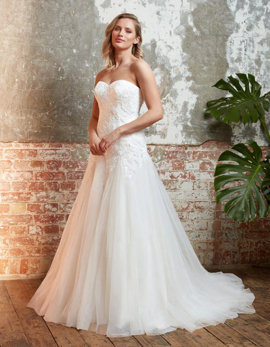 AerbaDress an elegant fit and flare with strapless bodice