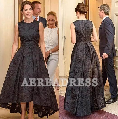 AERBA DRESS Elegant Lace High Low Evening Occasion Dresses A Line Sleeveless Jewel Neck Party Cocktail Gowns Mother of Bride Groom Dresses