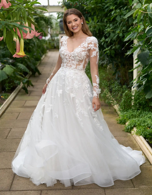 AerbaDress a 3d floral a-line with sleeves