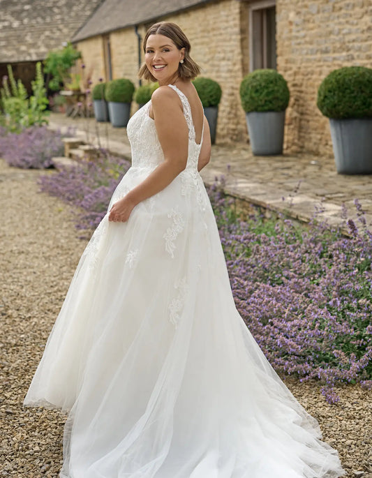 a lace a-line with straps