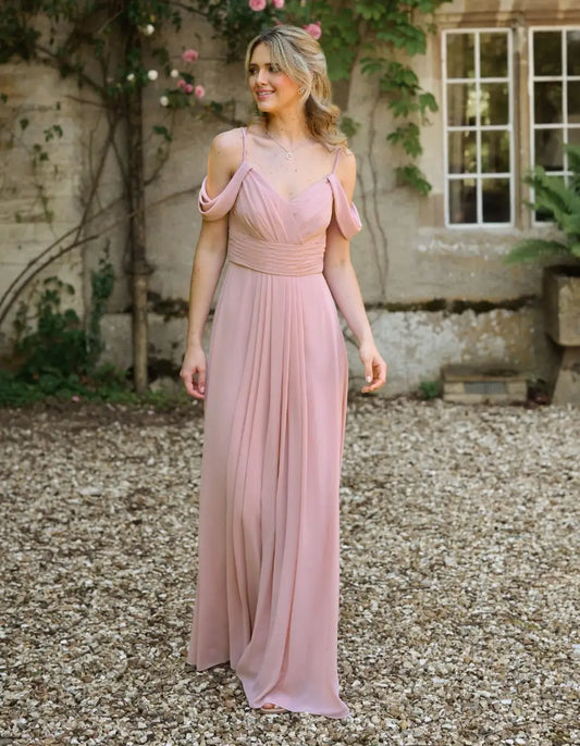 a super flattering chiffon dress