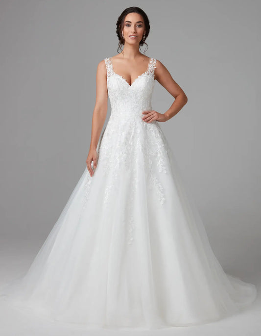 AerbaDress a sparkle-free a-line with lace illusion back