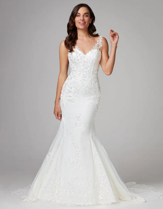 AerbaDress a floral lace mermaid with delicate lace straps