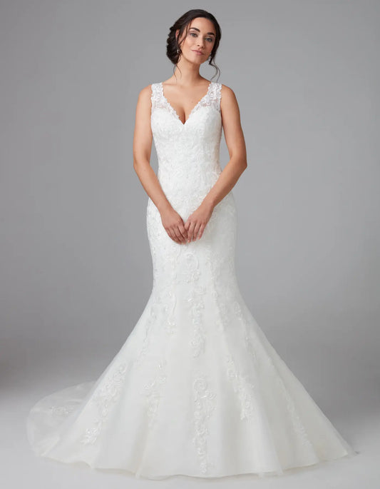 AerbaDress a lace mermaid with illusion straps