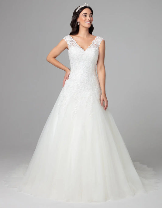 AerbaDress a floral lace-covered fit and flare with straps