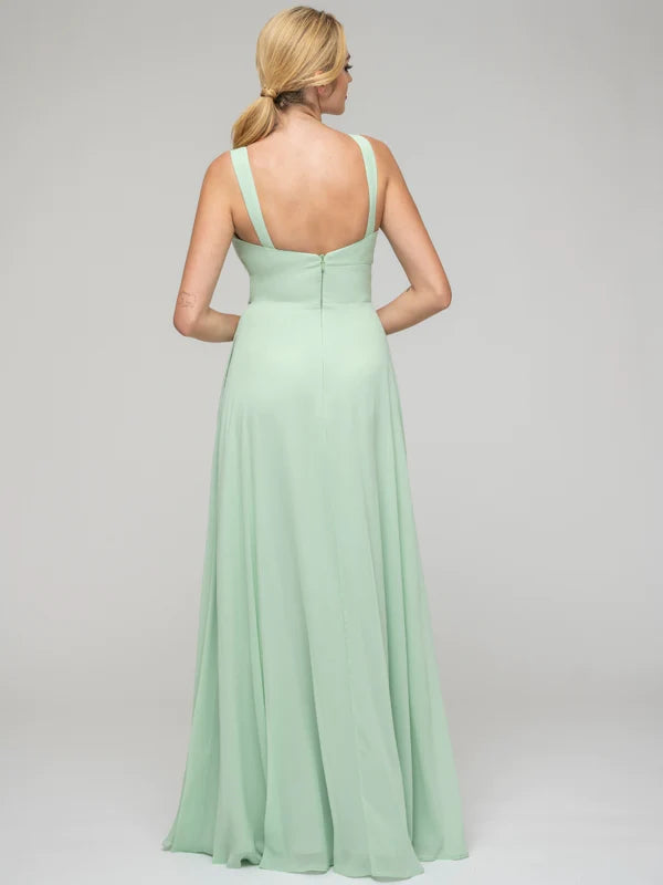 Sweetheart Straps Chiffon Bridesmaid Dresses With Pockets