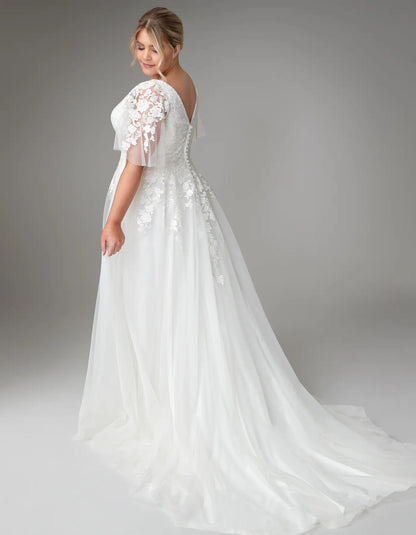 AerbaDress a floaty gown with angel sleeves Wedding Dresses