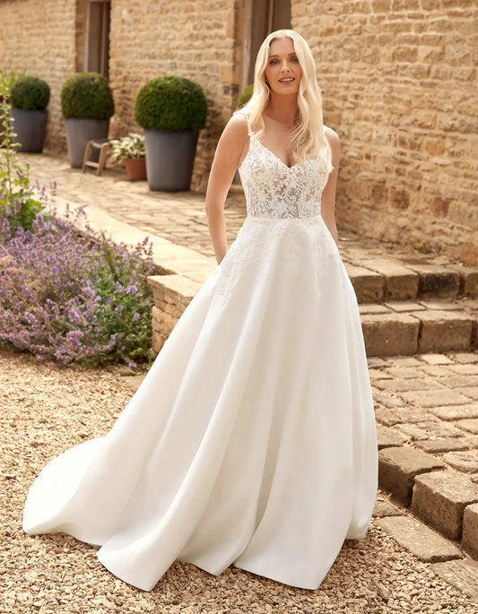 AerbaDress a contemporary mikado and lace a-line with pockets