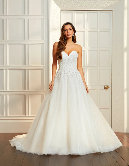 AerbaDress strapless a-line with sparkling tulle and lace