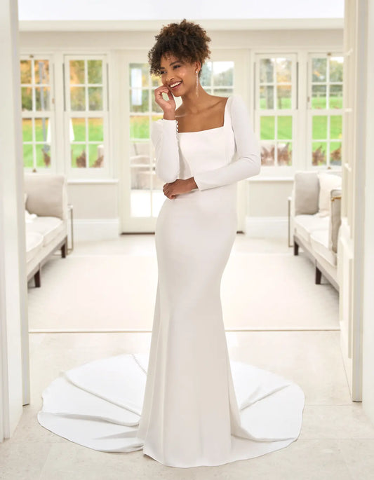 AerbaDress a simple long sleeve crepe sheath