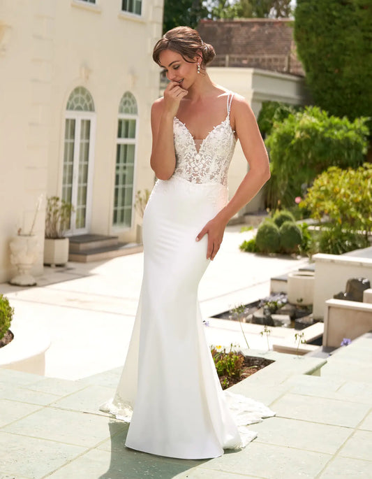 AerbaDress a crepe sheath with beaded double straps