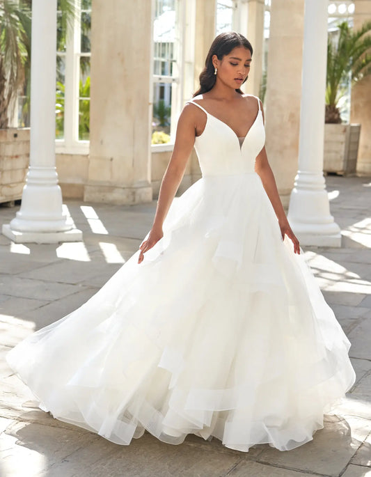 AerbaDress a tulle ballgown with ruffle waterfall skirt