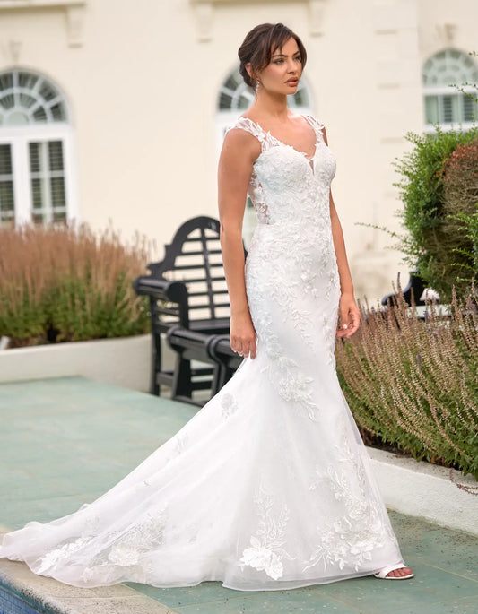 AerbaDress a floral lace sheath with illusion bodice