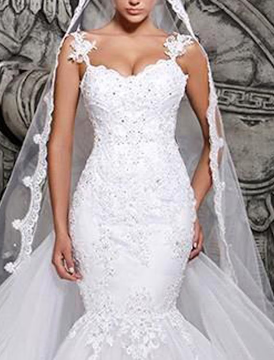 Engagement Open Back Formal Wedding Dresses Court Train Strap Strapless Lace With