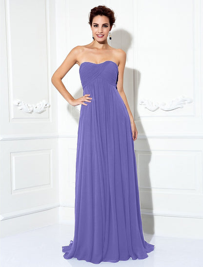 Minimalist Dress Wedding Sleeveless Strapless Chiffon with Pleats Ruched