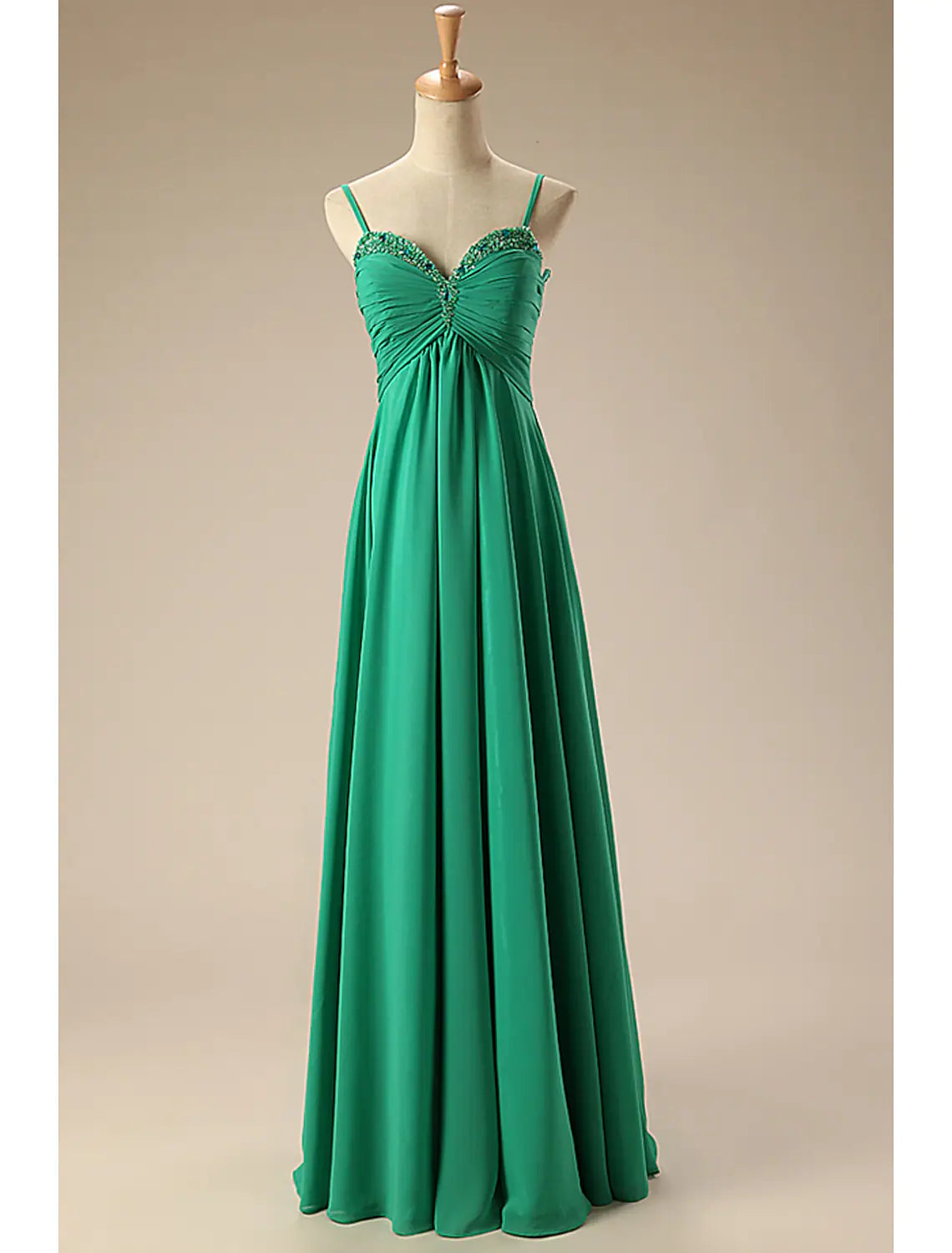 A-Line Prom Dresses Dress Formal Floor Length Sleeveless Sweetheart Chiffon Backless with Pleats Ruched Beading