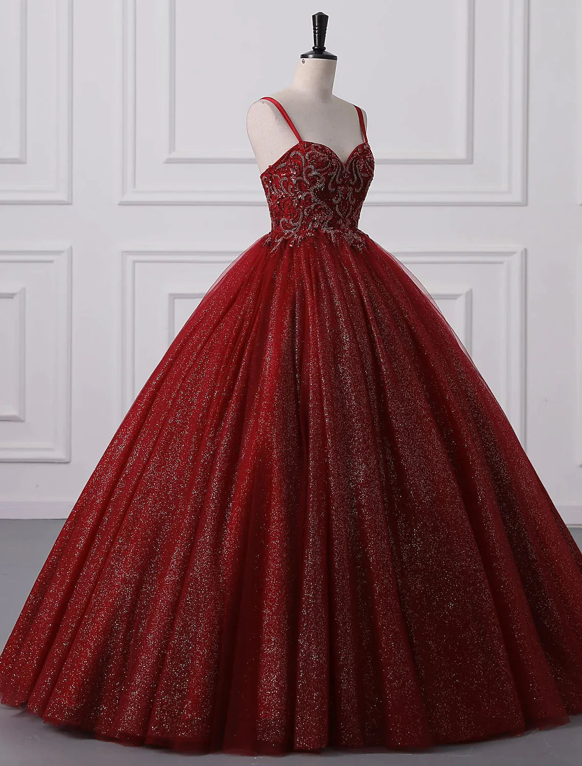 Ball Gown Prom Dresses Princess Dress Graduation Floor Length Sleeveless Strap Lace Beading Appliques